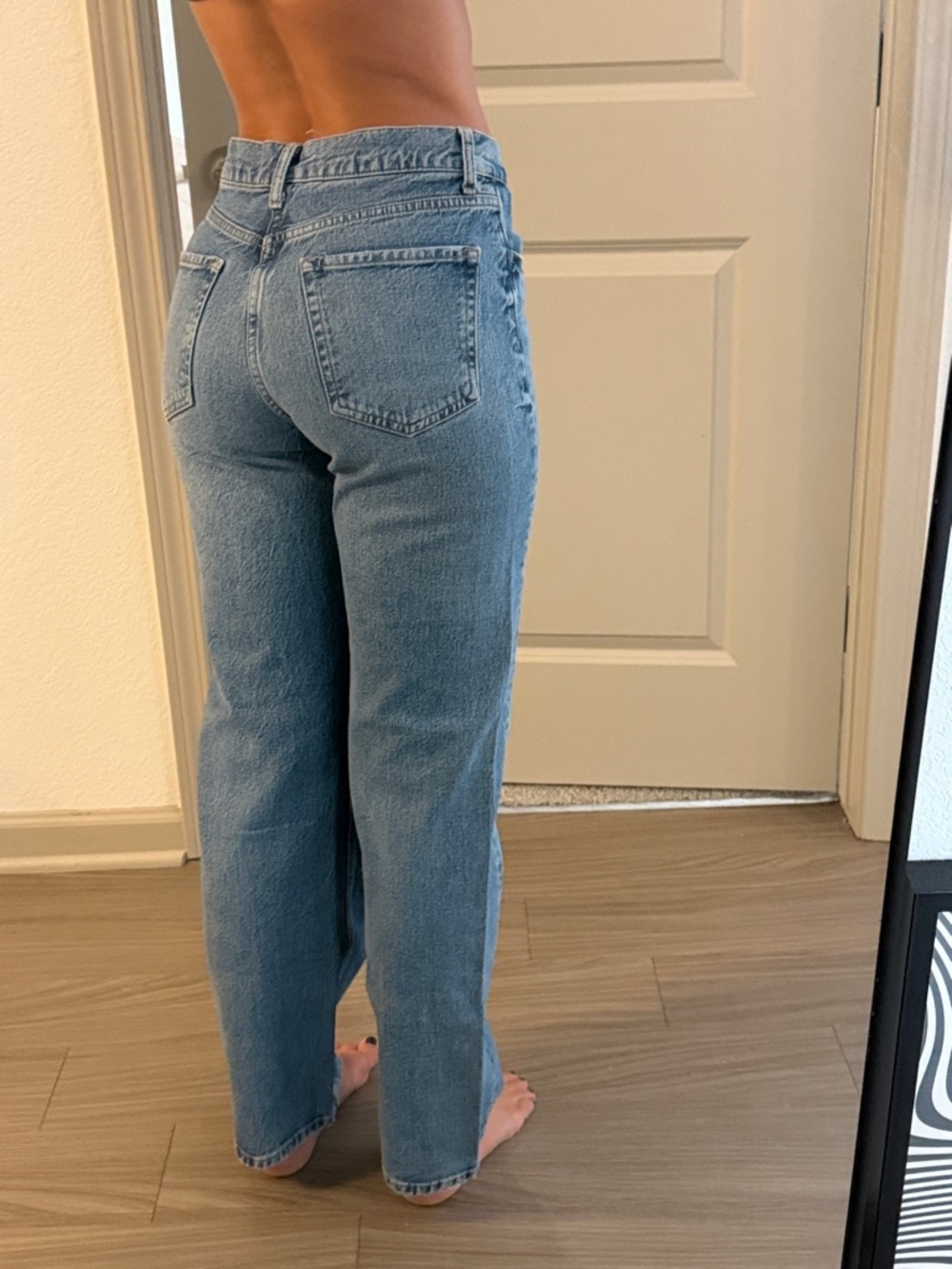 Zara Light Blue Straight Leg Jeans